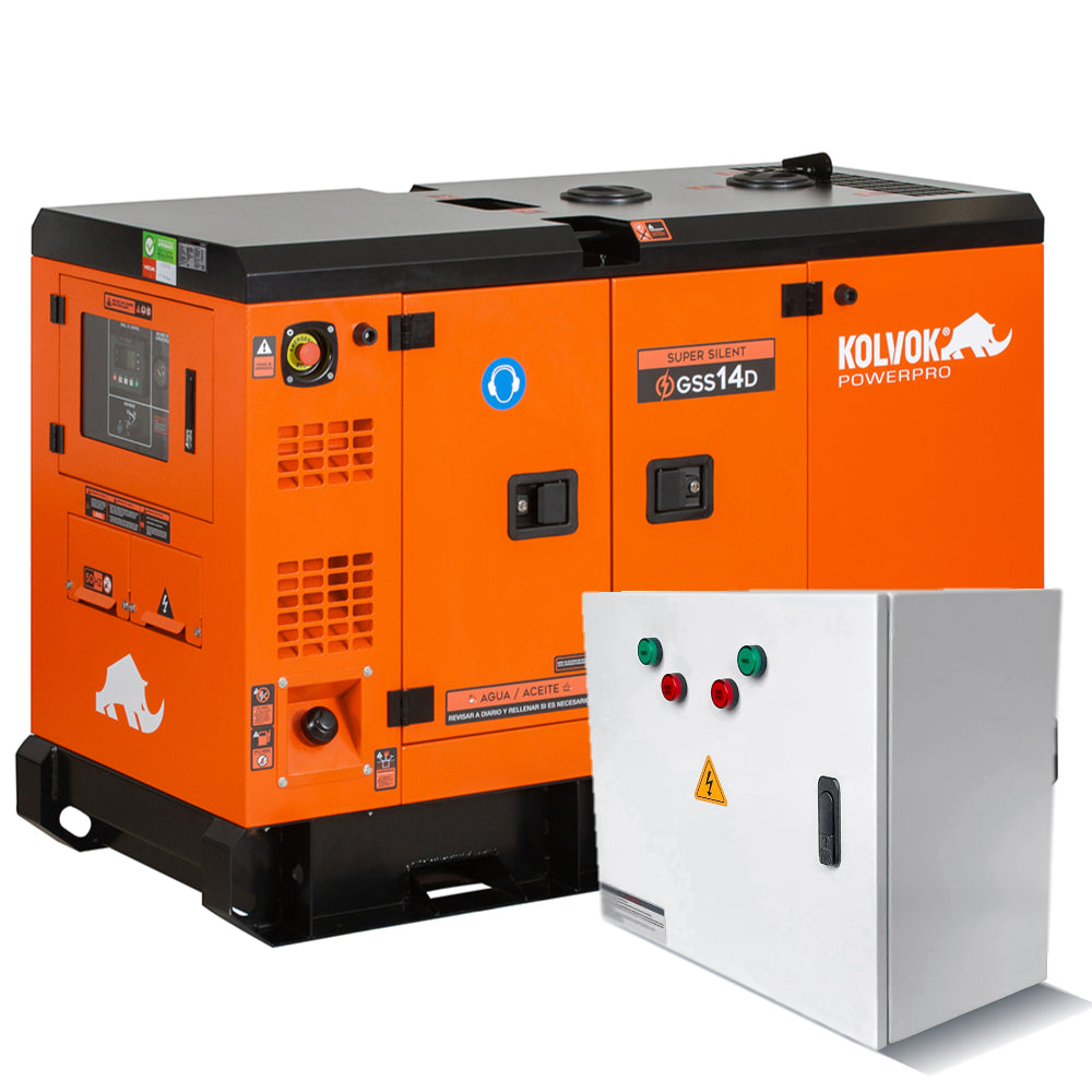 KIT Generador Kolvok GSS14D - 12 kw - Diésel - Monofásico - con ATS