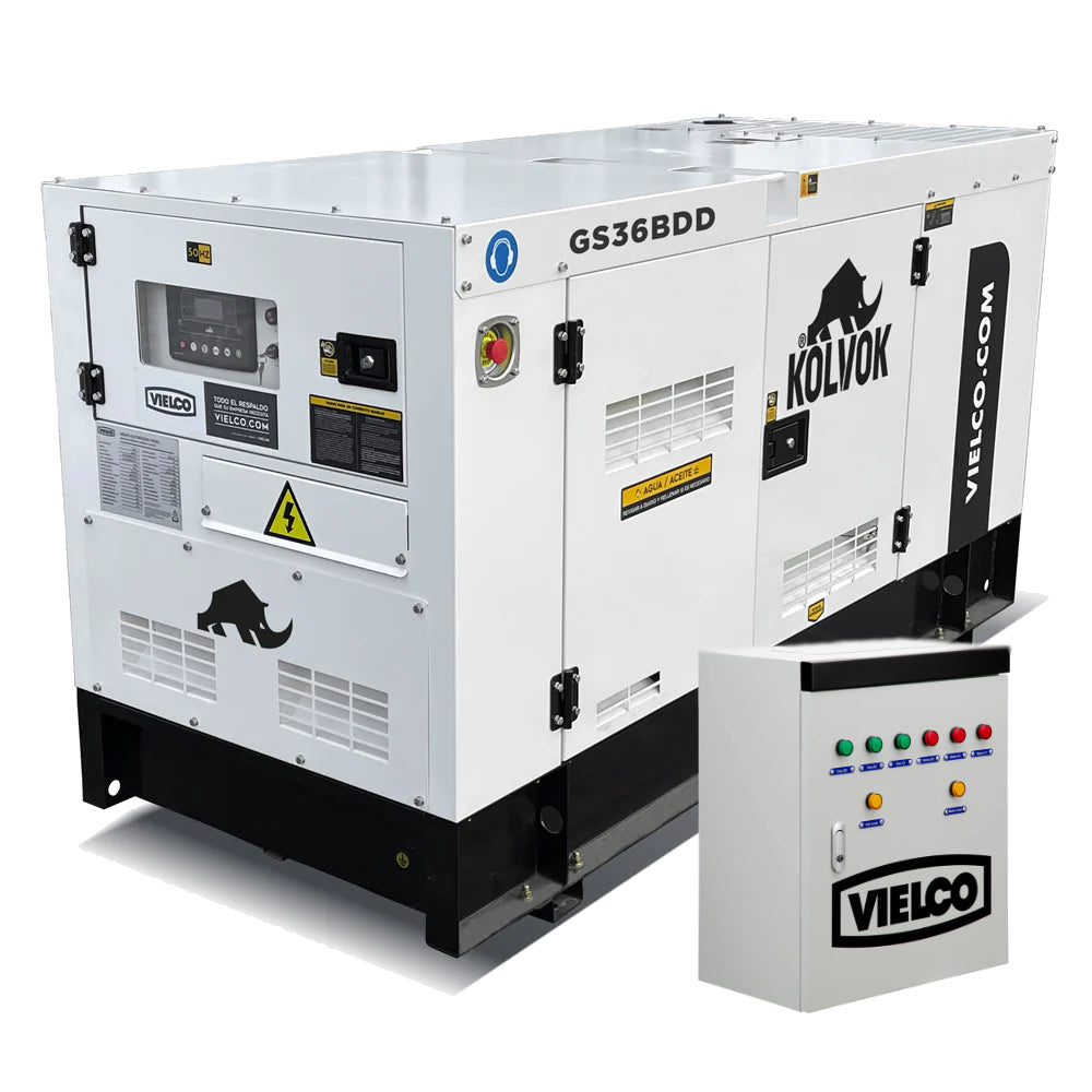 KIT Generador Kolvok GS36BDD - 36 kva - Diésel Trifásico con ATS 100 amperes