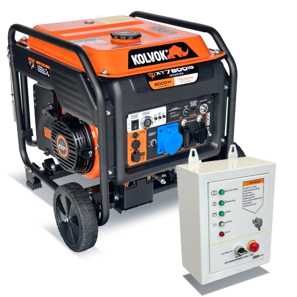 KIT Generador Kolvok Inverter - 8 kva - XT7800IG con ATS
