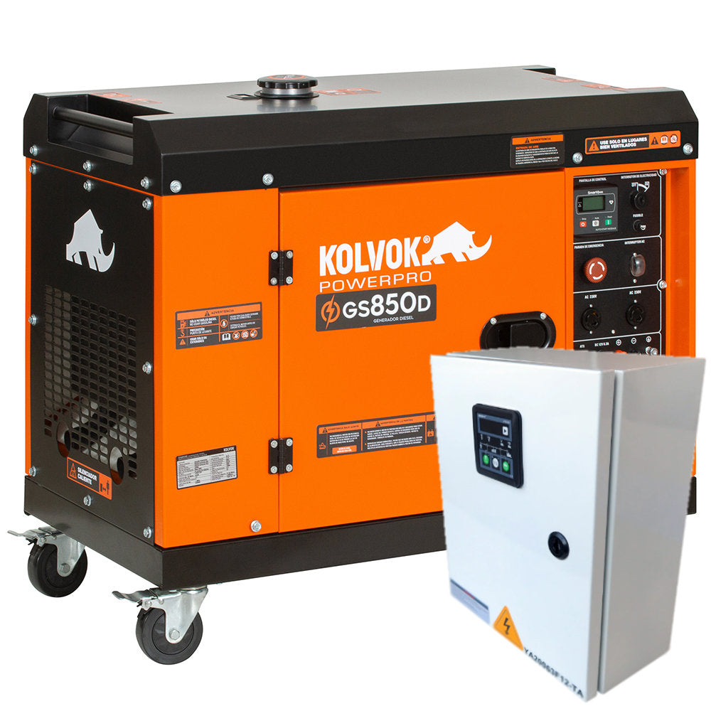 KIT Generador Kolvok 6.5 kVA con ATS - Monofásico - GS850D -  Diésel
