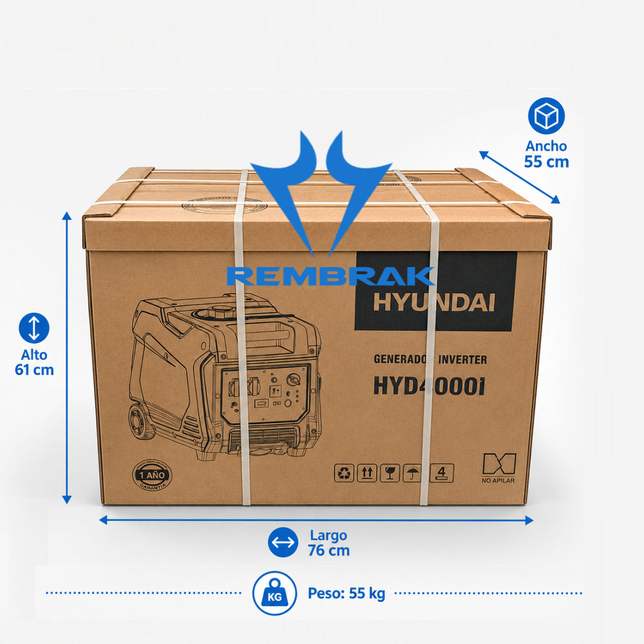 Embalaje generador Hyundai 82hyd4000i
