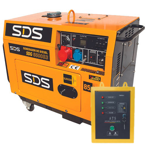 Kit Generador Diésel Trifásico - 7 kVA  - SDS Power SDG6500S3 con ATS