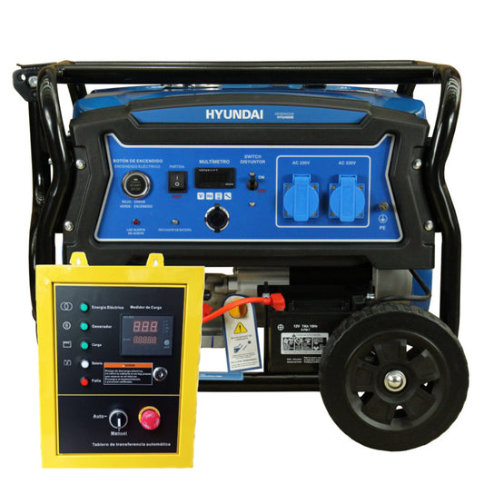 KIT Generador Hyundai 82HYG4950E - 3.5 kVA - Monofásico - Gasolina con ATS