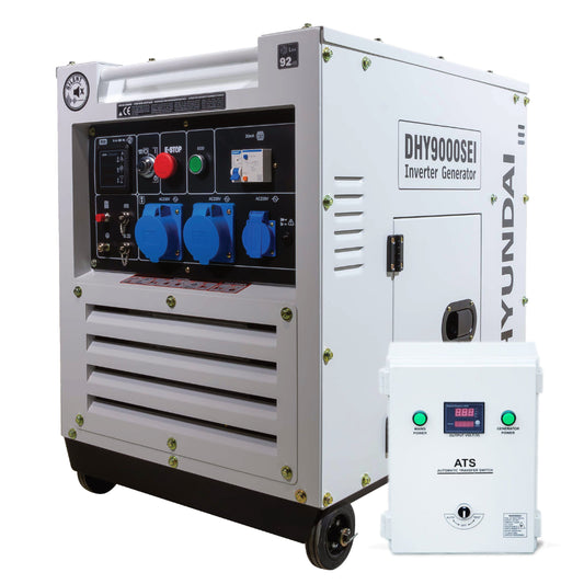Kit generador Hyundai DHY9000SEI - 6 kva - Inverter - Diésel con ATS