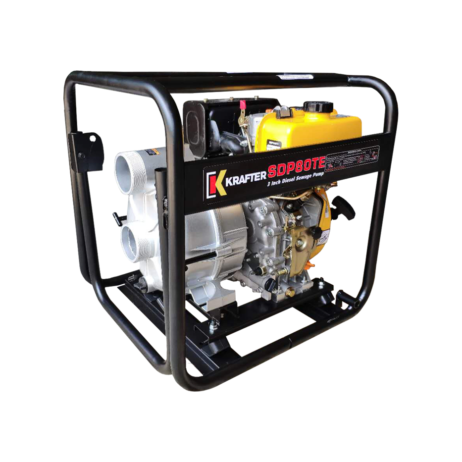 Motobomba Krafter SPD80TE - 3" pulgadas - Diesel - Trash