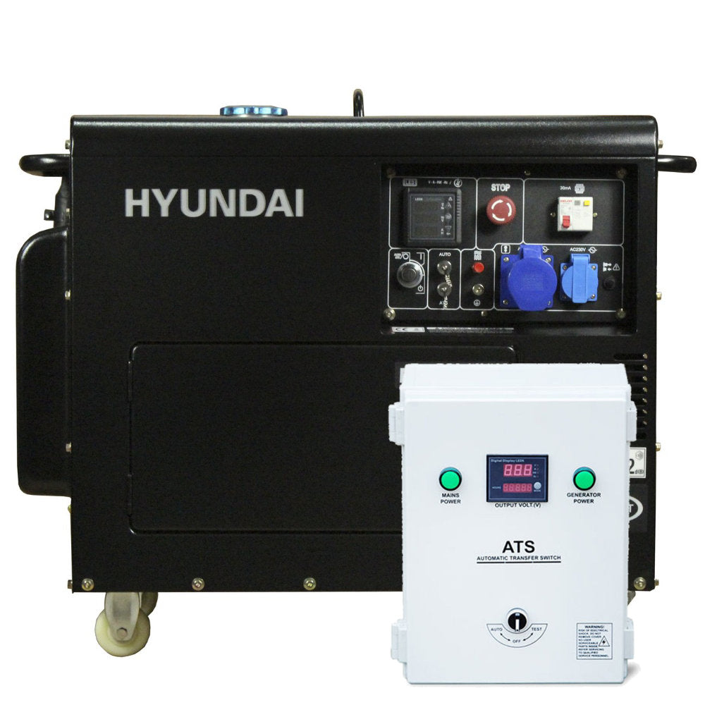 Kit Generador Hyundai 6.3 - 78DHY8000SE - Diésel - Monofasico - Con ATS