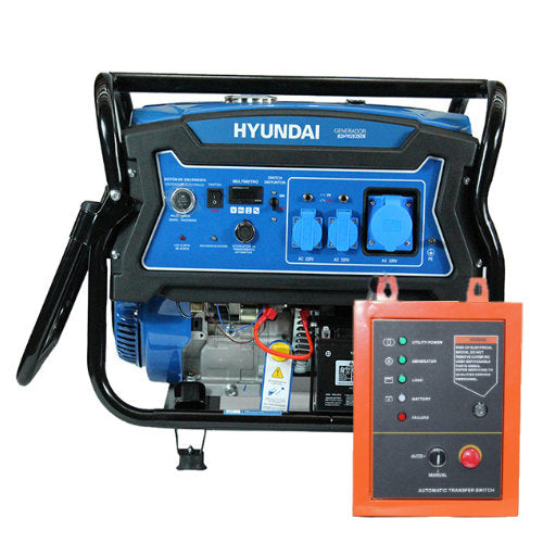 Generador Hyundai a gasolina 6.5 kva con ats de 50 amperes