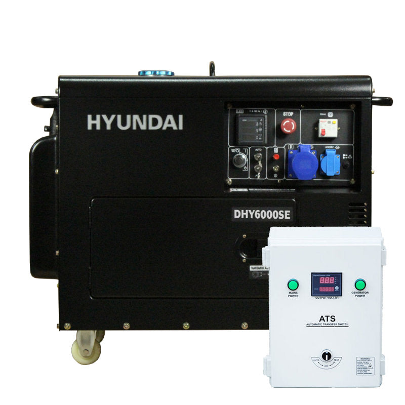 KIT Generador Diésel 5 kVA con ATS - Hyundai - Monofásico - 78DHY6000SE